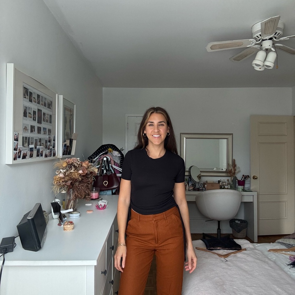 Topshop Black and Brown Cropped Pants